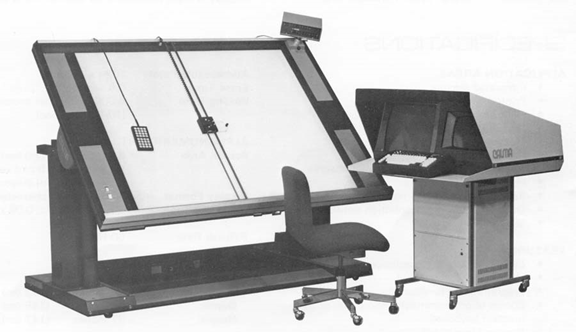 Calma Digitizer Workstation with storage tube and alphanumeric display console