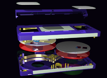 Exploded assembly model of a VHS using I-DEAS